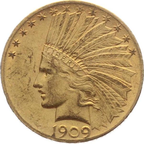 USA 10 $ 1909 o. Mzz. - Indianer